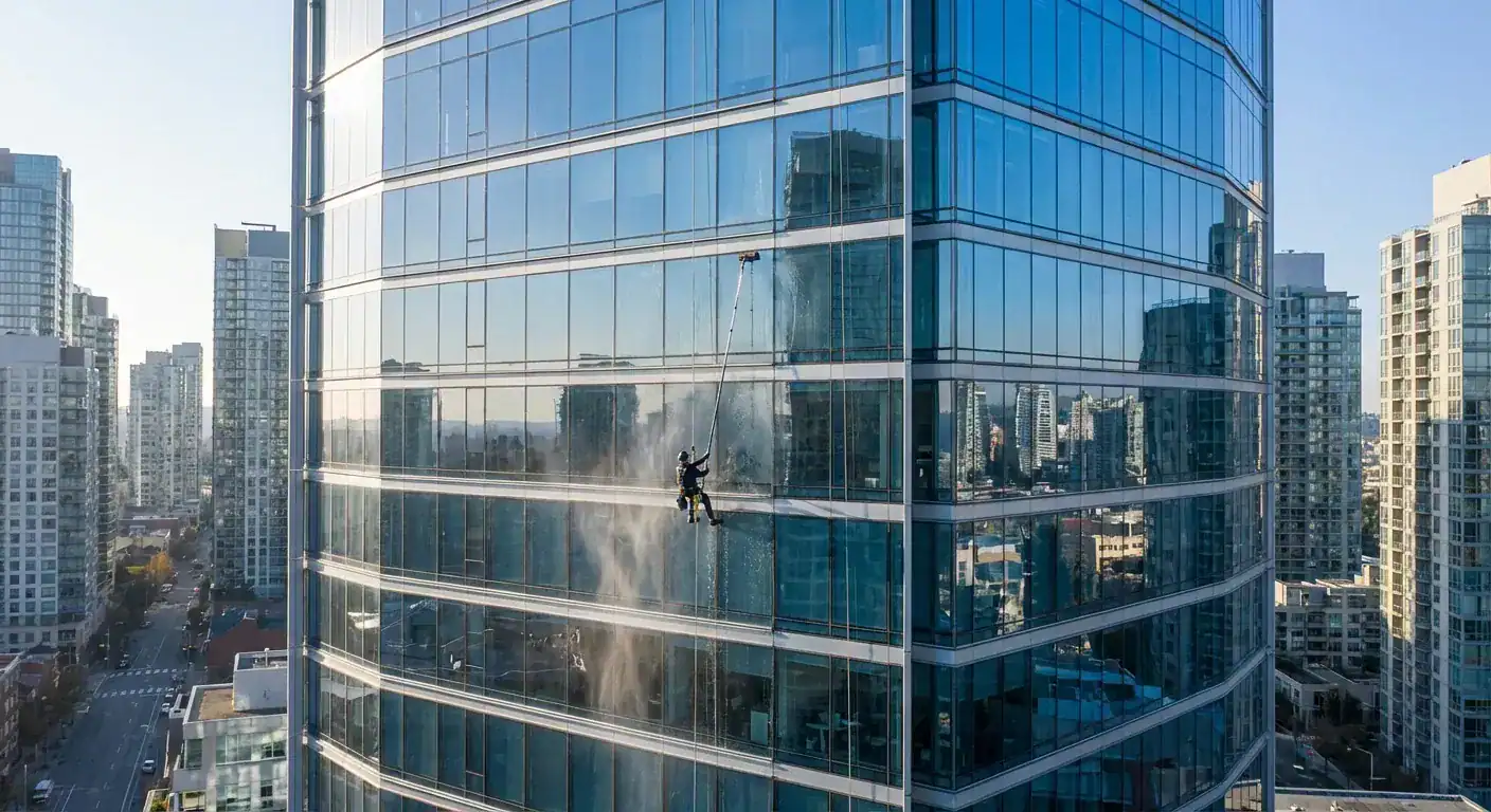 Effektiv vask av glassfasader: Teknologi og metoder for moderne arkitektur - Featured Image
