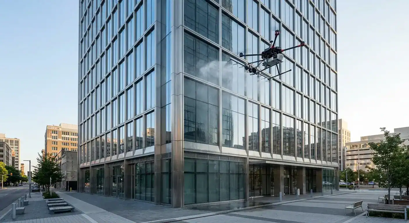 Vask av høyhus: Sikkerhet og effektivitet med droneteknologi - Featured Image