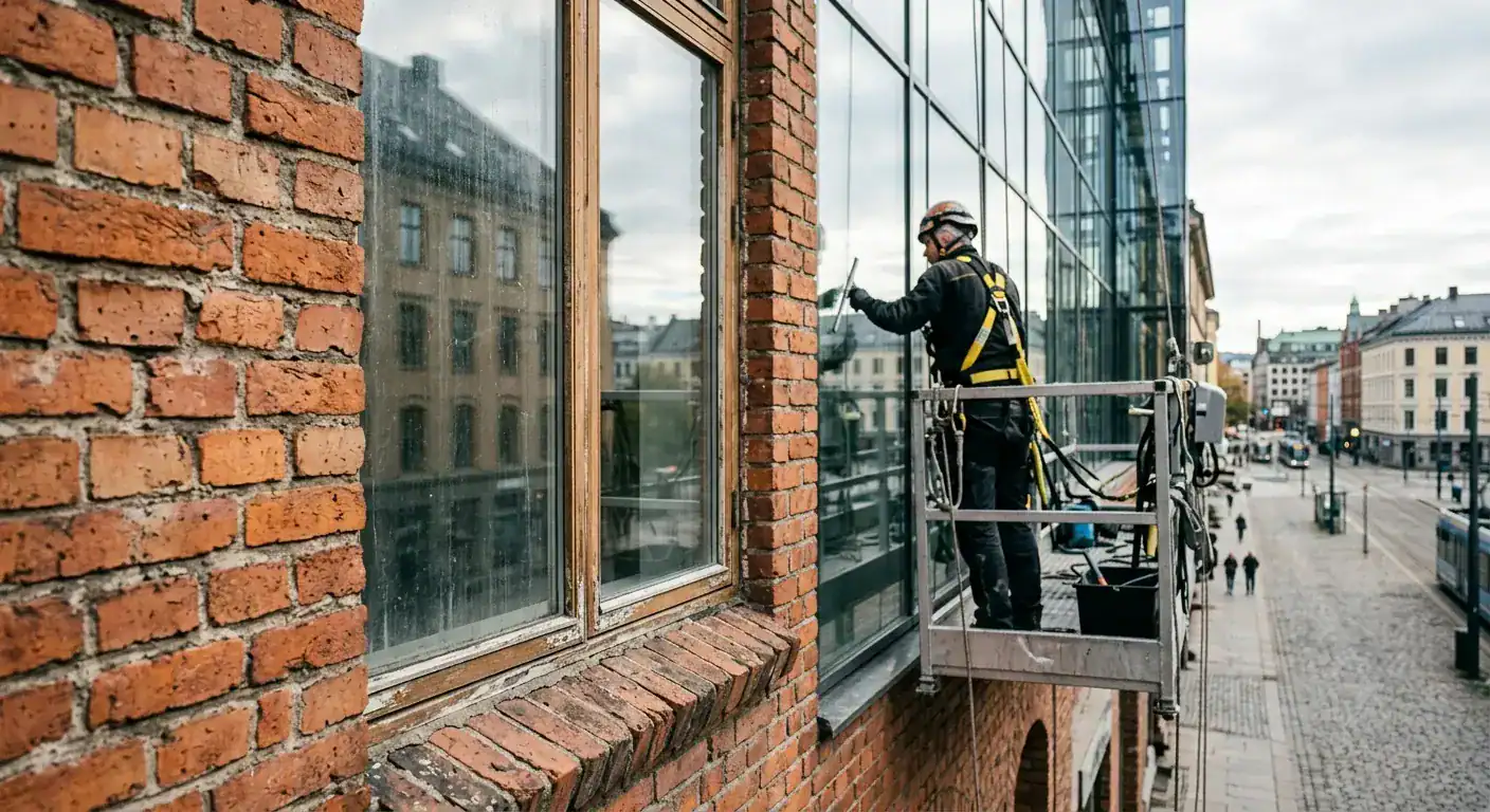 Sikkerhet ved vindusvask i høyden: Lovkrav og risikovurdering for gårdeiere